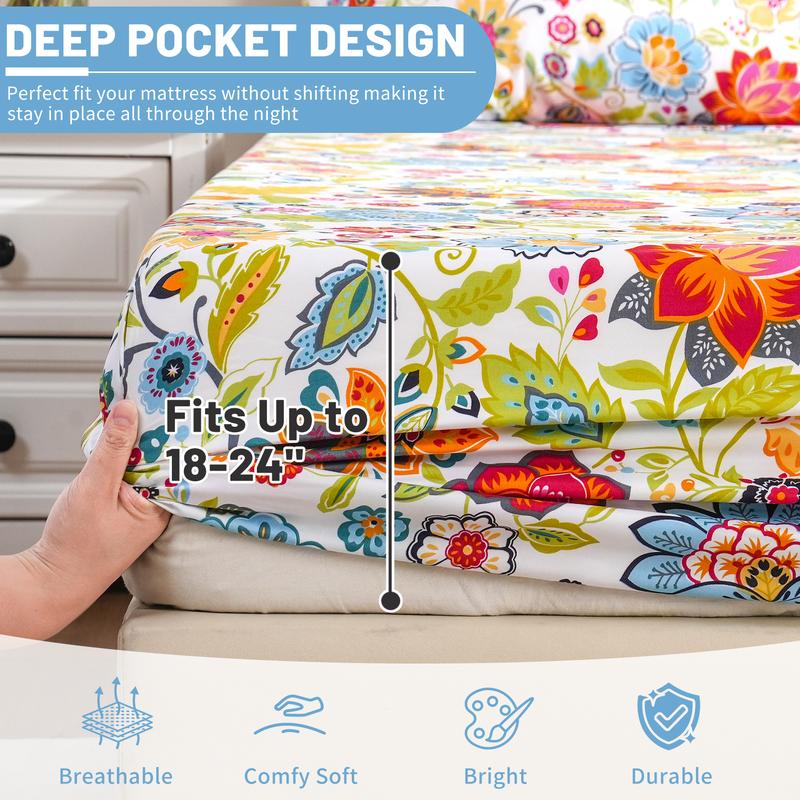 Ultra Soft Floral Sheets (4 Piece)