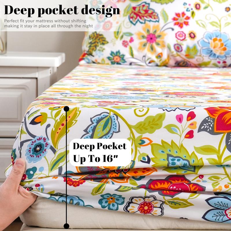 Ultra Soft Floral Sheets (4 Piece)