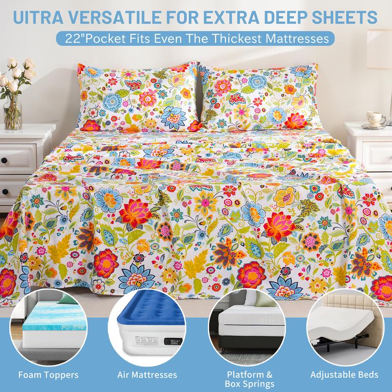 Ultra Soft Floral Sheets (4 Piece)