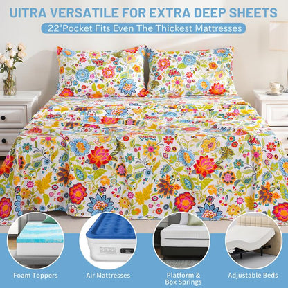 Ultra Soft Floral Sheets (4 Piece)